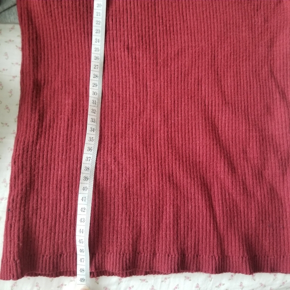 Burshka Burgundy Bell Sleeve Ribbed Knit Sweater - Picture 6 of 6